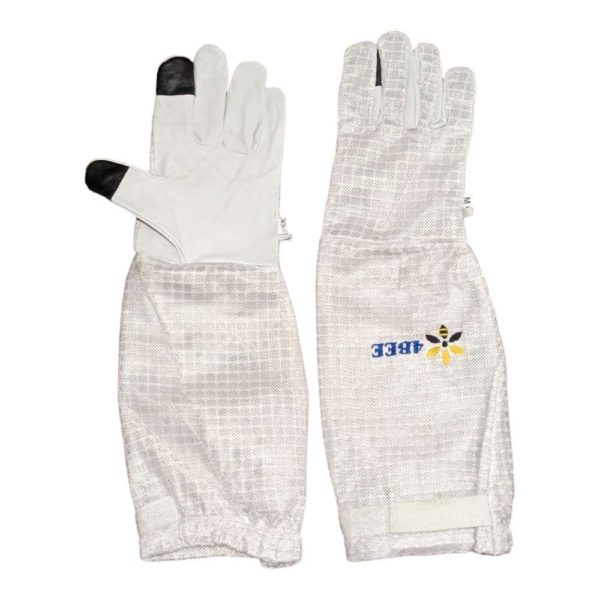 Gants ventilés blancs en cuir