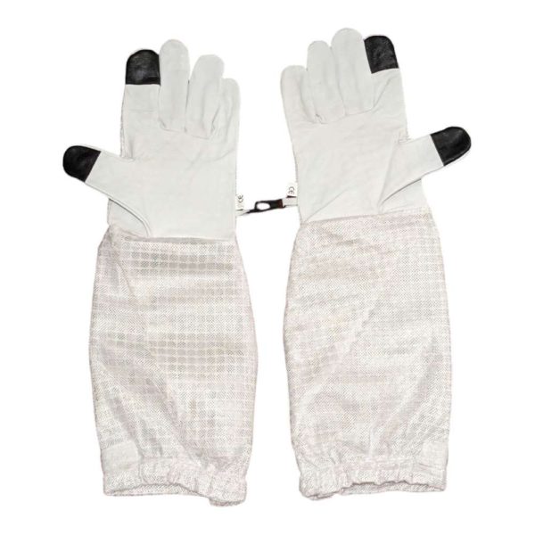 Gants ventilés blancs en cuir