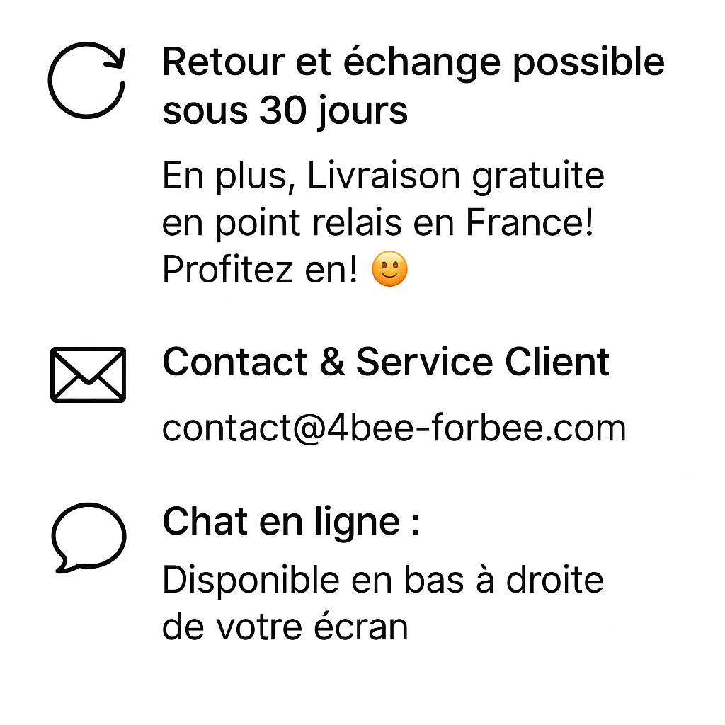 Livraisons, retours, et contact 4Bee